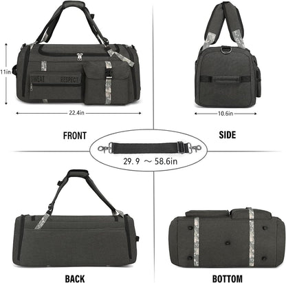 Versatile 3-Way Gym Duffle Bag for Men with Shoe Compartment and Waterproof Pocket - Perfect for Sports, Travel, and Fitness!