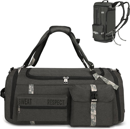 Versatile 3-Way Gym Duffle Bag for Men with Shoe Compartment and Waterproof Pocket - Perfect for Sports, Travel, and Fitness!