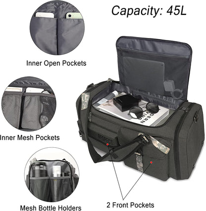 Versatile 3-Way Gym Duffle Bag for Men with Shoe Compartment and Waterproof Pocket - Perfect for Sports, Travel, and Fitness!