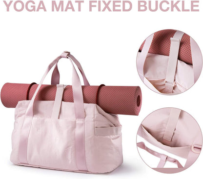 Stylish Pink Gym Bag for Women - Versatile Carry-On Weekender Duffel with Trolley Sleeve for Travel and Workouts