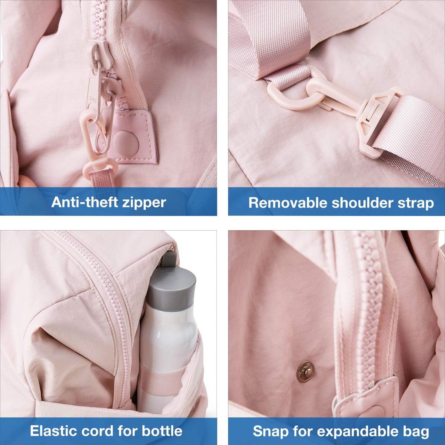 Stylish Pink Gym Bag for Women - Versatile Carry-On Weekender Duffel with Trolley Sleeve for Travel and Workouts
