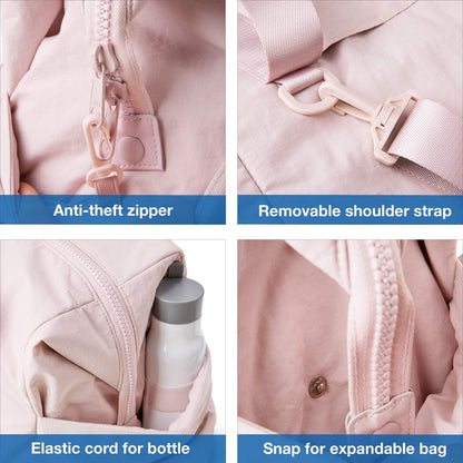 Stylish Pink Gym Bag for Women - Versatile Carry-On Weekender Duffel with Trolley Sleeve for Travel and Workouts