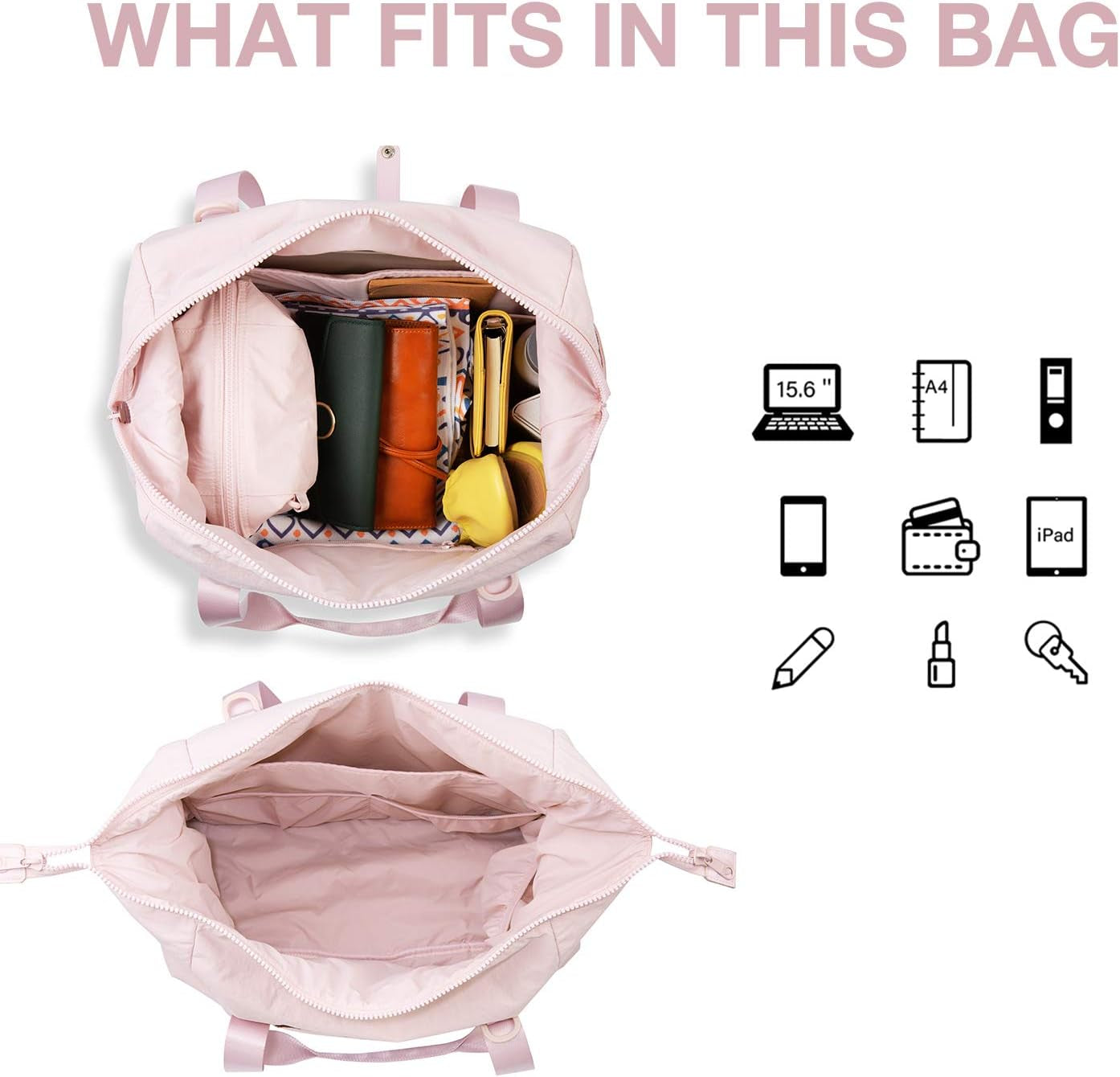 Stylish Pink Gym Bag for Women - Versatile Carry-On Weekender Duffel with Trolley Sleeve for Travel and Workouts